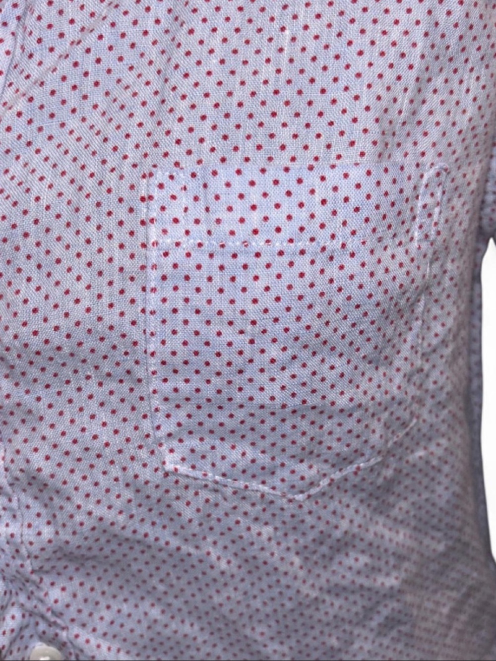 Frank & Eileen Blue Shirt with Red Polka Dot Print - Picture 4 of 8